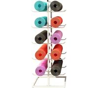 LOKLNEYK Supporto for tappetino da yoga, supporto for, for rullo in schiuma, 5 ripiani in metallo, grande capacità, espositore bifacciale, casa/palestra(White)