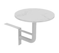 LOKLNEYK Tavolino da caffè a parete, Tavolino da caffè moderno cocktail con piano in finitura terrazzo bianco/base in ferro, scrivania bistrot e pub(White,35 * 40cm/13.8 * 15.8in)