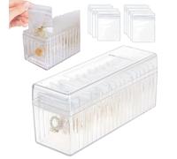 LOKORI Acrylic Jewelry Box Organizer with 20 Portable Anti Tarnish Jewelry Bags, Travel Jewelry Organizers And Storage, Clear Jewelry Organizer Holder, for Rings, Earrings, Necklaces(Clear bag-20Pcs)