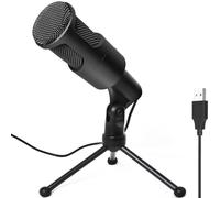 LOKUKA Microfono USB per PC, microfono omni a condensatore per podcast con treppiede pieghevole per streaming, giochi, podcasting, registrazione, chat, voice over, Twitch, YouTube, su computer,