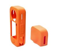 Lokyoyo Custodia protettiva in silicone per Insta 360 X4 Air, copertura completa per fotocamera e action pod, copriobiettivo attrezzato, accessorio per fotocamera in silicone antiurto (arancione)