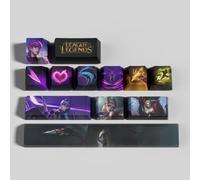LOL 12 Tappi Tasti Profilo OEM Ergonomico, Materiale PBT OEM Profile Dye Sublimazione Layout, Compatibile con la maggior parte delle tastiere meccaniche Gamer (Evelynn)