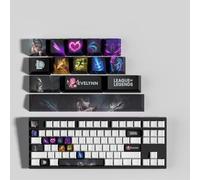 LOL 14 Tappi Tasti Profilo OEM Ergonomico, Materiale PBT OEM Profile Dye Sublimazione Layout, Compatibile con la maggior parte delle Tastiere Meccaniche (Evelynn)