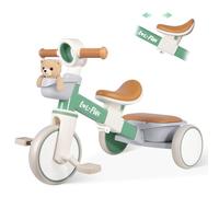 LOL-FUN Triciclo per bambini con cestino, menta