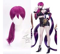 LOL KDA New Skin Ahri Kda Akali Rogue Assassin Evelynn Kaisa Costume Cosplay Parrucche Capelli sintetici + Berretto parrucca Evelynn