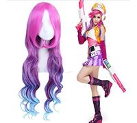 LOL Miss Fortune per le donne Parrucche Cosplay ondulate lunghe ricci Parrucca sintetica per capelli 80cm Rosso Viola Blu Sfumato Gioco multicolore PL-351