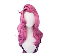 LOL Seraphine Cosplay Parrucca KDA Cosplay Onda Sciolta Rosa Misto Parrucche Viola Resistente Al Calore Capelli Sintetici Gioco
