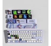 LOL - Set di 14 cappucci per tastiera meccanica da gamer, PBT OEM Profile Dye Sublimazione Layout per PC Player (Akali)