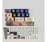 LOL - Set di 14 cappucci per tastiera meccanica gamer, PBT OEM Profile Dye Sublimazione Layout per PC Player (Ahri)
