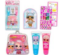 LOL Surprise Lip Gloss Tubes - Bundle con 2 tubetti di lucidalabbra in gusti assortiti per bomboniere e portamonete, adesivi, molto altro | LOL Surprise Party Favors Set