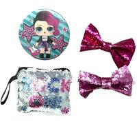 LOL Surprise - Set di bellezza per ragazze con borsa con paillettes, specchio e fiocchi per capelli