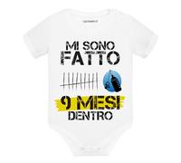 Lol t-shirt Body Neonato Divertente “Mi sono fatto 9 mesi dentro” - Idea Regalo Ironica per Nascita, Bianco Manica Corta, Taglie 3 6 9 12 Mesi, Cotone Morbido (Bianco, 9 mesi)