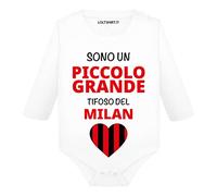 Lol t-shirt Body Neonato Sono un piccolo grande tifoso del Milan Manica Lunga (9 mesi)