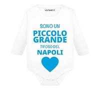 Lol t-shirt Body Neonato Sono un piccolo grande tifoso del Napoli Manica Lunga (9 mesi)