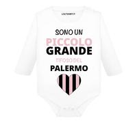 Lol t-shirt Body Neonato Sono un piccolo grande tifoso del Palermo Manica Lunga (6 mesi)