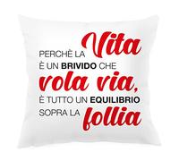 Lol t-shirt Federa Quadrata Personalizzata Perchè la Vita è Un Brivido Che Vola Via - Idea Regalo San Valentino - Amore - Innamorati - Idee Regalo Casa