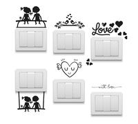 Lol T-Shirt Kit 6 Adesivi Murali per Interruttori e Placche - Decorazioni Casa per Bambini - Stickers Cuoricini per Mobili, Vetri, Pareti, Specchi e Notebook - Oggetti Decorativi Wall Stickers