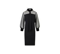 Lola by Sandro Ferrone abito midi con trasparenze e cravatta nero