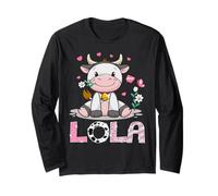 Lola Cute Mucca Moo Moo Farmer Compleanno Famiglia Abbinamento Maglia a Manica