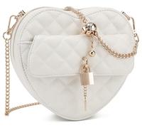 lola mae Borsa a tracolla a forma di cuore per le donne con cerniera intorno alla borsa a tracolla, Beige-770, Small
