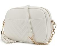 lola mae Borsa a tracolla trapuntata, borsa a tracolla dal design alla moda, bianco