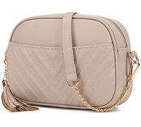 lola mae Borsa a tracolla trapuntata, borsa a tracolla dal design alla moda, pietra, Small