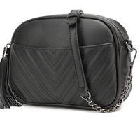 lola mae, borsa a tracolla trapuntata, design alla moda, nero (Hardware in peltro nero), Small