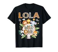Lola Of The Wild One First Birthday Safari Animale della giungla Maglietta