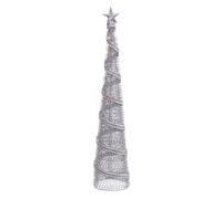 LOLAhome Albero di Natale Conico Grata Argento Metallo Ø 10x50 cm