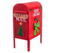 LOLAhome Cassetta delle lettere di Natale per Babbo Natale (Babbo Natale) con slot in metallo rosso 50 x 32 x 20 cm