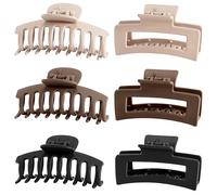 Lolalet 6 Pezzi Mollettone Capelli Donna Grandi, Pinza per Capelli, Ciappo per Capelli Antiscivolo Resistenti per Donne Ragazze -Stile E