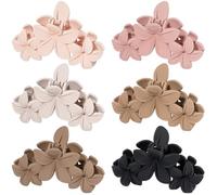 Lolalet 6 Pezzi Mollettone Fiore Capelli Donna, Pinza per Capelli, Ciappo per Capelli Antiscivolo Resistenti per Donne Ragazze