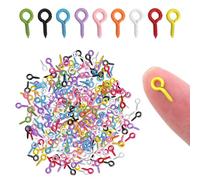 LOLANIUT 200 pezzi occhielli a vite multicolori in metallo, mini ganci a vite auto-filettanti per creazioni artistiche, gioielli fai da te, artigianato, decorazioni e laboratori creativi per adulti