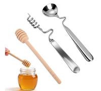 LOLANIUT 3 cucchiai per miele in legno, 15 cm, cucchiai per miele, yogurt, sciroppo, ideale come Honey Spoon, cucchiaio per miele di alta qualità WMF, pratico cucchiaio per marmellata in vetro