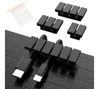 LOLANIUT 4 Pezzi Organizer Cavi Scrivania, Fermacavi Scrivania in Silicone Autoadesivo, Passa Cavi per Scrivania 1 a 4 Fessure 18x18 28x18 38x18 58x18, Organizzatore Cavi per Ufficio e TV