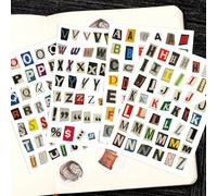 LOLANIUT Adesivi lettere autoadesive 181 pezzi alfabeto in vinile colorato per scrapbooking journaling DIY biglietti quaderno laptop e album fotografico