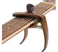 LOLANIUT Capo per chitarra con 5 plettri, Capo preciso con design in legno, accessorio per chitarra tre in uno, perfetto per chitarra acustica, chitarra western e accessori per chitarra