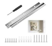 LOLANIUT Set di 2 ganci a Z per cornici da appendere, 30 cm, con viti e cacciavite a croce, stabile supporto da parete per immagini, specchi, pannelli e decorazioni