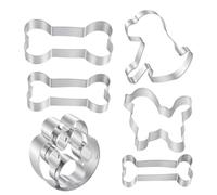 LOLANIUT Set di 7 formine per biscotti a forma di cane - stampini per biscotti in acciaio inossidabile a forma di animali, regali a tema bassotto e motivi a tema bassotto, regali a tema cane