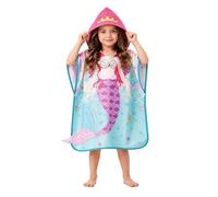 LOLANTA Asciugamano Poncho con Cappuccio a Motivo Sirena per Bambini, Microfibra Morbida, Telo Mare Asciugatura Rapida per Spiaggia e Piscina(Sirena, 2-4 Anni, S)