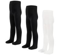 LOLANTA Collant Coprenti per Bambini, Collant Antiscivolo per Bambine, Leggings con i Piedi per la Scuola, Nero/Nero/Bianco, 1-3 anni, M