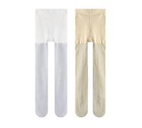 LOLANTA Collant luccicanti per bambine, collant scintillanti per danza, feste, cosplay, confezione da 2, Oro/Argento, 5-8 anni, M