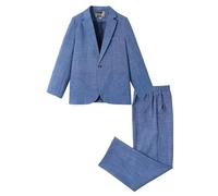 LOLANTA Completo da Ragazzi 2 Pezzi Blazer e Pantaloni per Bambini, Abbigliamento per Il Tempo Libero o Abito da Festa di Nozze, Blu Chiaro, 7-8 Anni, 130