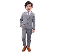 LOLANTA Completo da Ragazzo 2 Pezzi Blazer e Pantaloni per Bambini, Abbigliamento per Il Tempo Libero o Abito da Festa di Nozze, Grigio, 8-9 Anni, 140