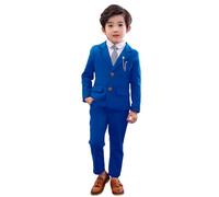 LOLANTA Completo da Ragazzo 2 Pezzi Blazer e Pantaloni per Bambini, Abbigliamento per Il Tempo Libero o Abito da Festa di Nozze, Blu Reale, 8-9 Anni, 140