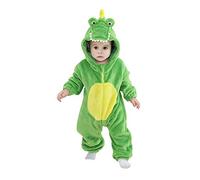 LOLANTA Costume da Coccodrillo per bambino, Tutina in Pile Felpa con Cappuccio(Verde,15-18 mesi