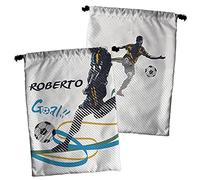 LolaPix Borsa per Il Pranzo in Stoffa. Borsa per la merenda dei Bambini. Regalo Personalizzato con Nome. Borsa Snack Personalizzata. Vari Disegni. Calcio