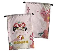 LolaPix Borsa per Lo spuntino. Borsa per la merenda dei Bambini. Regalo Personalizzato con Nome. Borsa Snack Personalizzata. Vari Disegni. Frida