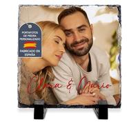 LolaPix Pietra Ardesia Personalizzata con Foto, Immagine o Testo. Forma Quadrata 20x20cm. Diverse Dimensioni e Forme Disponibili.