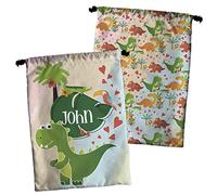 LolaPix Porta Cibo. Borsa Merenda Personalizzata. Borsa Porta Pranzo Bambini. Per Scuola. Piccola 30x23 cm. Dino Coccodrillo Bambini